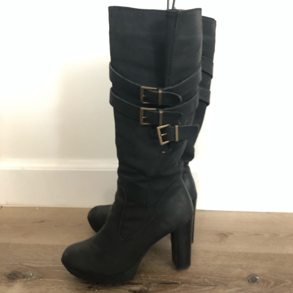 Heeled Tall Boots with Adjustable Calf